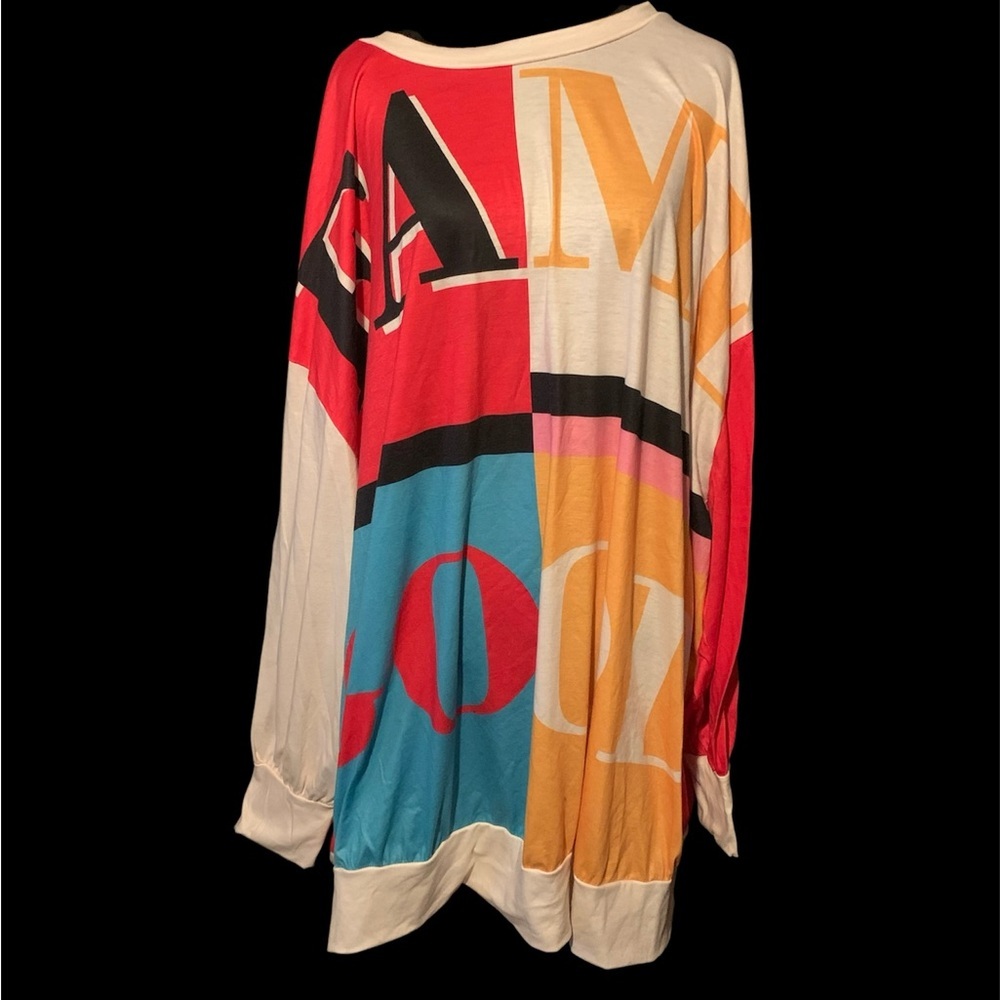 SHEIN 4X 80s style Oversized Red and Orange Graphic Tunic